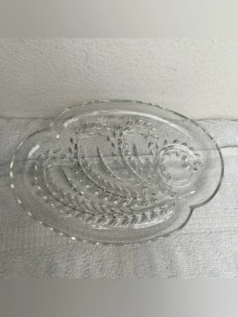 Pier 1 Imports Clear Paisley Sheer Glass Round Plate Set of 2 Bohemian Farmhouse